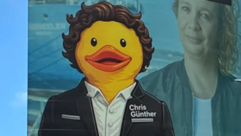Enten-Plakat der CDU in Rostock sorgt für Aufsehen