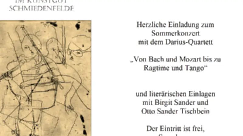Sommerkonzert im Kunstgut Schmiedenfelde mit Darius-Quartett