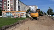 Baustelle am Ortsamt Toitenwinkel: Wege und Beleuchtung werden erneuert