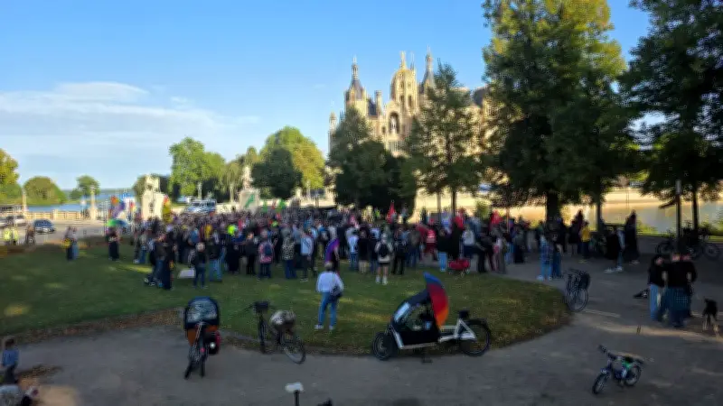 300 Menschen demonstrieren in Schwerin gegen AfD-Wahlsieg