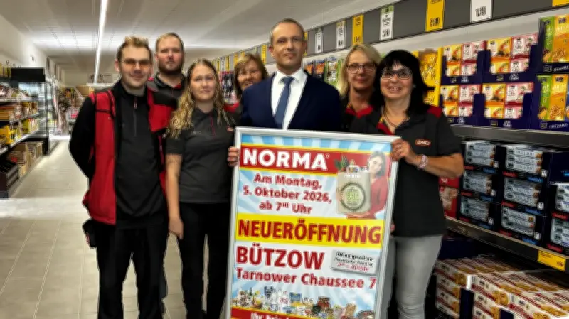 Norma in Bützow öffnet am 5. Oktober – mit Aktionspreisen, Rose und Bockwurst
