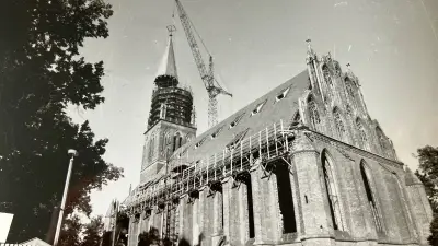 Turmhaube der Marienkirche: Tausende kamen trotz SED-Verschwiegenheit