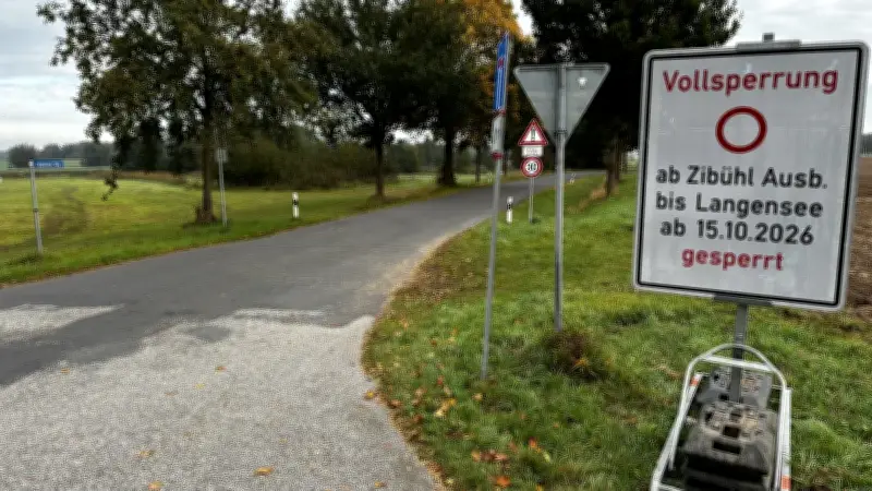 Tempo 30 und Vollsperrung: Bauarbeiten an der LRO 9 bei Langensee